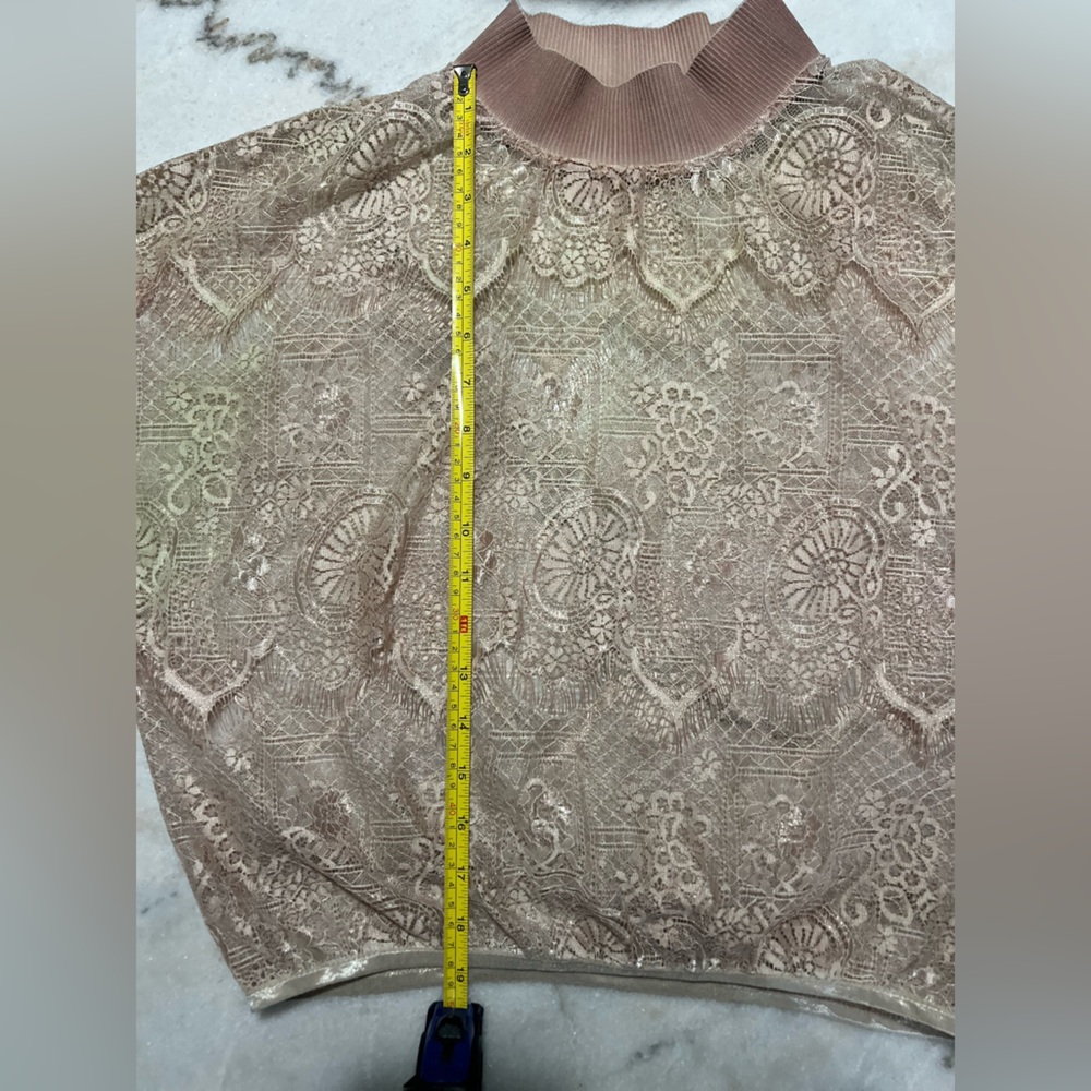 Elegant Vintage Pink Lace Top Elegant Womens - Picture 8 of 9